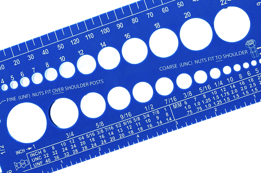 Blue BoltsizeIt Nut and Bolt Gauge without logo