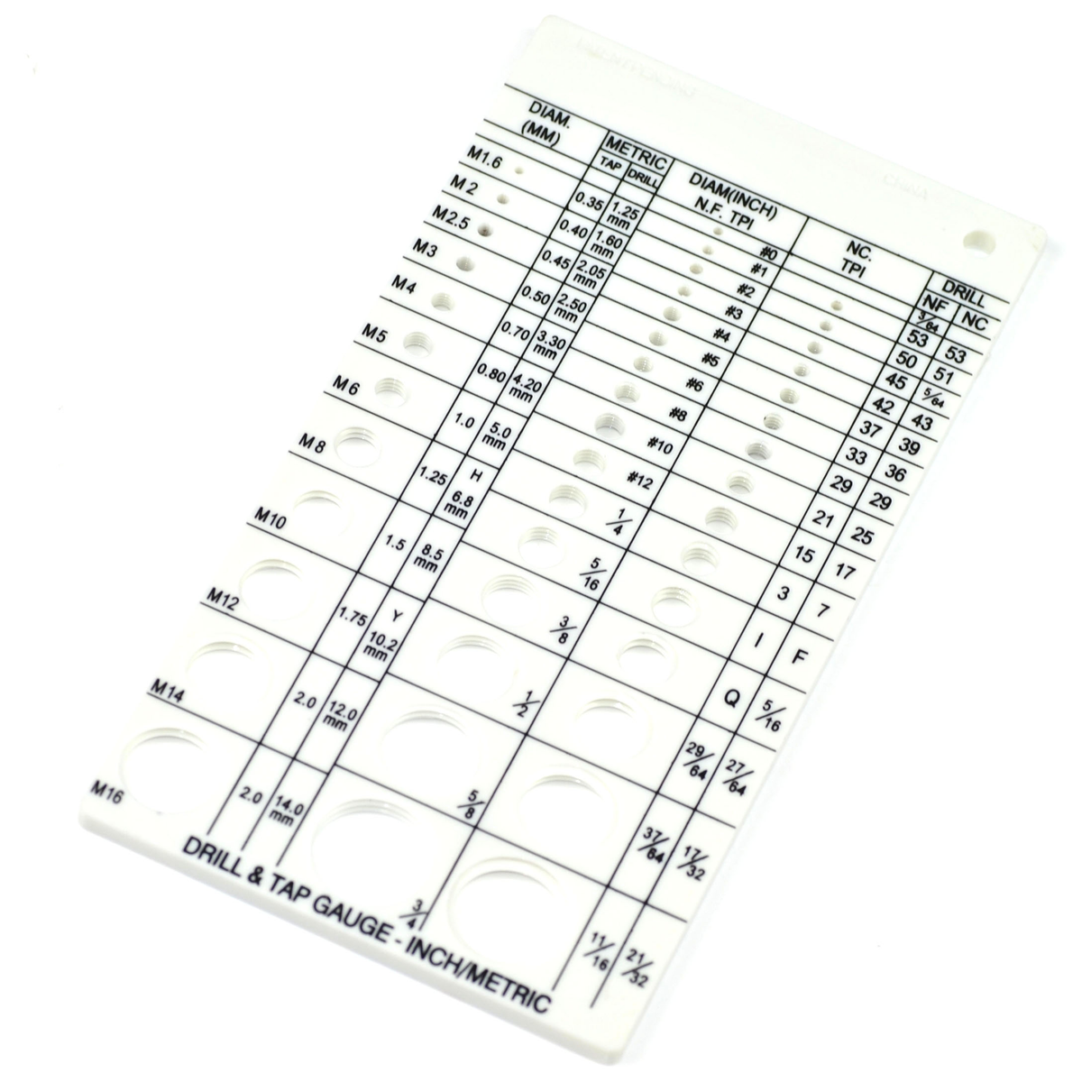 BoltSizeIt Internally Threaded Screw Gauge + Drill/Tap Gauge <br> (Inch & Metric)