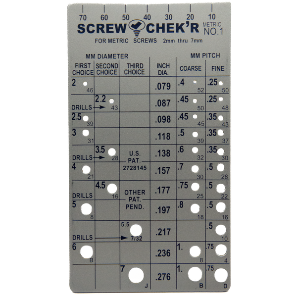 BoltSizeIt Metric Screw Checker <br> (2mm – 7mm)