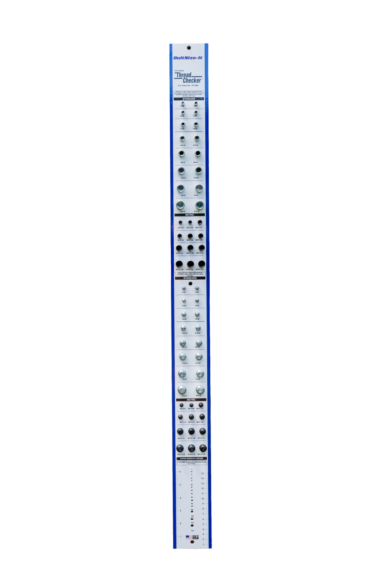 BoltSizeIt Wall Mount Thread Checker <br> (Standard/ Metric)