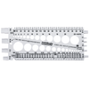 White BoltSizeIt Nut & Bolt Gauge tool with circular holes for measuring bolts, showing the front side